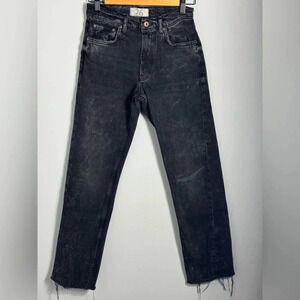 WE THE FREE Black wash distressed frayed hem jeans Size 26